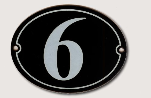 House Number Oval Black enamel plate with White numbers 120mm wide x 90mm high   $110