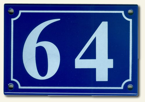 House Number Rectangel Blue enamel plate with White numbers 150mm wide x 100mm high   $110