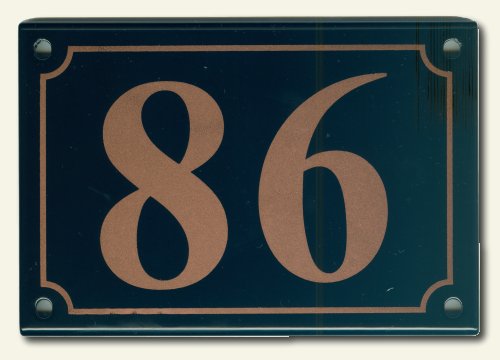 House Number Rectangel Black enamel plate with Gold numbers 150mm wide x 100mm high   $110