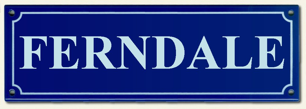 House Names Rectangel Blue enamel plate with White letters 300mm wide x 100mm high   POA