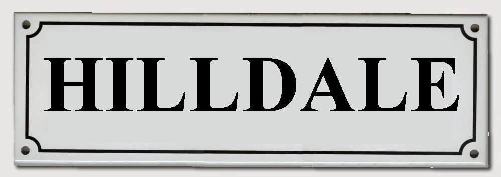 House Names Rectangel White enamel plate with Black letters 300mm wide x 100mm high   POA