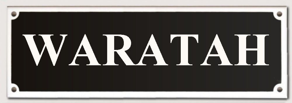 House Names Rectangel White enamel plate with a Black Face and White letters 300mm wide x 100mm high   POA